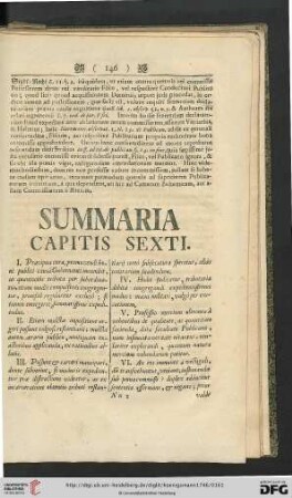 Summaria capitis sexti