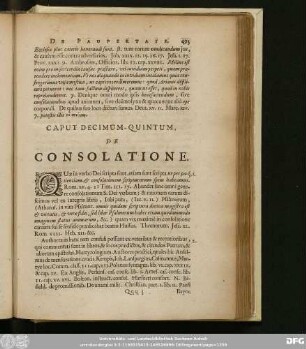 Caput Decimum-Quintum, De Consolatione.