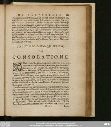 Caput Decimum-Quintum, De Consolatione.