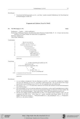 Fragmente mit Gebeten (Texte Nr. 50-65)