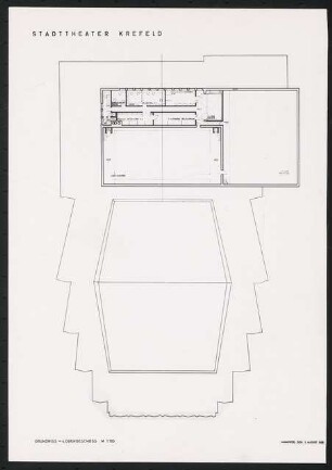 Stadttheater, Krefeld: Grundriss 4. OG, 2. Entwurf