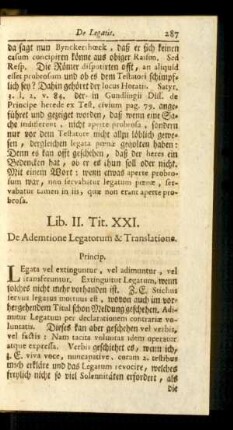 Tit. XXI. De Ademtione Legatorum & Translatione.