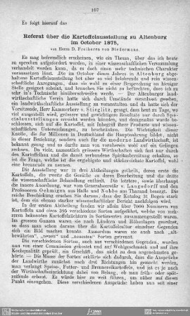 Referat über die Kartoffelausstellung zu Altenburg im October 1875
