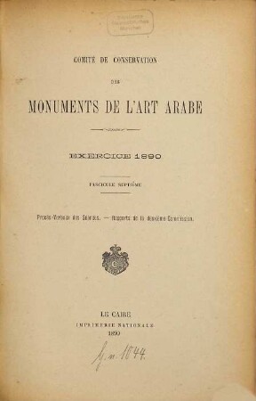 Exercice. 1890 = Fasc. 7