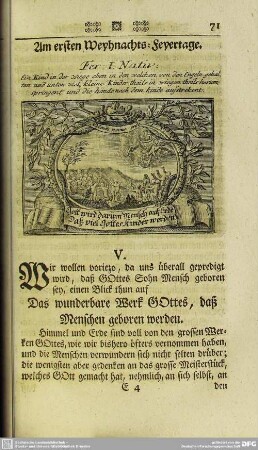 Am ersten Weyhnachts-Feyertage