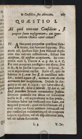 165-178, Quaestio I. Ad quid teneatur Causidicus, si proper suam negligentiam...