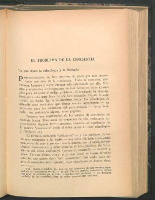 El problema de la conciencia