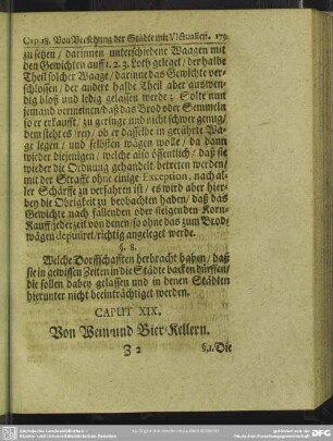 Caput XIX. Von Wein- und Bier-Kellern