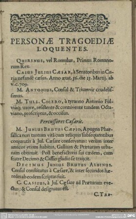 Personae Tragoediae Loquentes