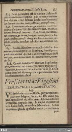 Vers. Tertii ac Vigesimi Explicatio Et Demonstratio