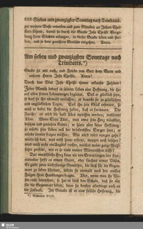 Am sieben und zwanzigsten Sonntage nach Trinitatis