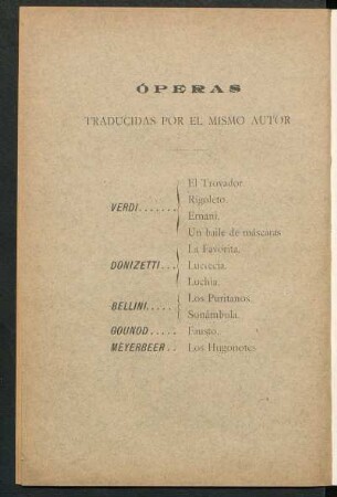 Óperas traducidas por el mismo autor