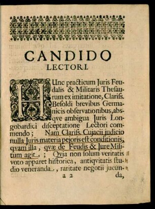 Candido Lectori