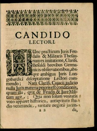 Candido Lectori