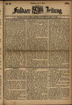 Ausgabe vom Dienstag, den 08. April 1884.