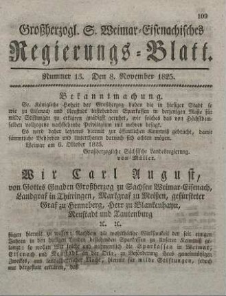 Nr. 13 : 8. November 1825