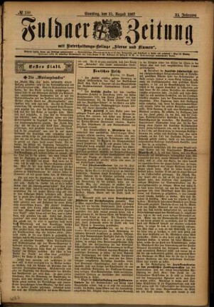 Erste Ausgabe vom Samstag, den 21. August 1897.