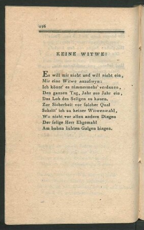 Keine Witwe!