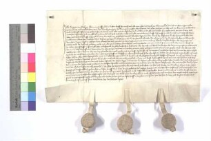 Georg von Enzberg übergibt dem Kloster Maulbronn den Kirchensatz in Illingen um Gottes Willen.