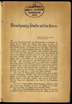Vierundzwanzig Stunden auf dem Carcer