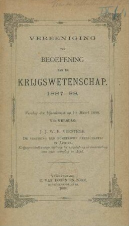 De vestiging der Romeinsche heerschappij in Afrika : krijgsgeschiedkundige bijdrage ter vergelijking en beoordeeling van onze vestiging in Atjeh