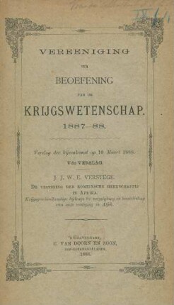 De vestiging der Romeinsche heerschappij in Afrika : krijgsgeschiedkundige bijdrage ter vergelijking en beoordeeling van onze vestiging in Atjeh
