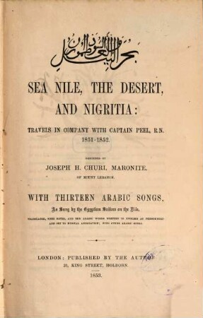 Sea Nile, the desert, and Nigritia