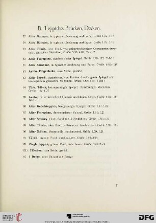 B. Teppiche, Brücken, Decken (Nr.77-95)