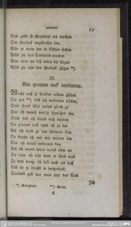 IX. Ain grawen rock verdienen