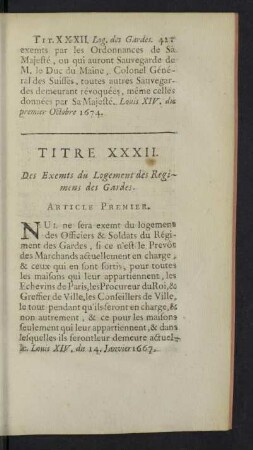 Titre XXXII.