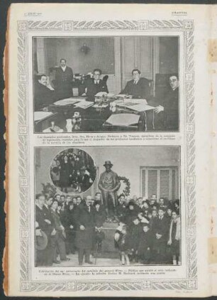 Los diputados nacionales, Dres. Bas, Mora y Araujo, Rodeyro y De Tomaso [y] Celebración del 99º aniversario del natalicio del general Mitre.