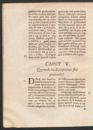 Caput V. Quomodo hae Exceptiones sint probandae?