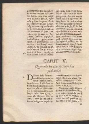 Caput V. Quomodo hae Exceptiones sint probandae?