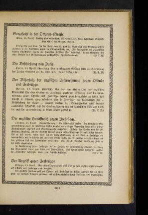 Der Mißerfolg der englischen Unternehmung gegen Ostende und Zeebrügge.