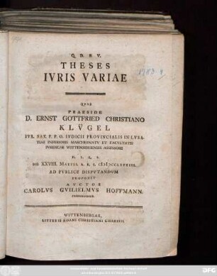 Theses Ivris Variae