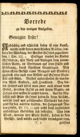 Vorrede zu den vorigen Ausgaben
