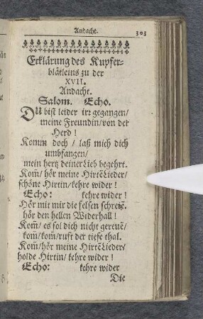 Die siebenzehende Andacht / Uber das Hohelied Salomonis.