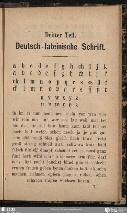 Dritter Teil. Deutsch-lateinische Schrift