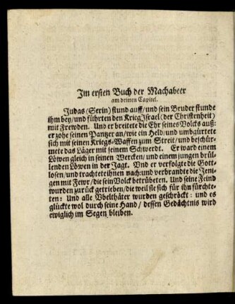 Im ersten Buch der Machabeer am dritten Capitel.