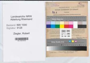 Entnazifizierung Robert Ziegler, geb. 13.07.1895 (Telegrafenassessor)