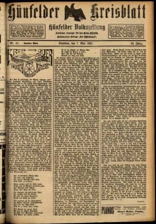 Zweite Ausgabe vom Samstag, den 07. Mai 1927.