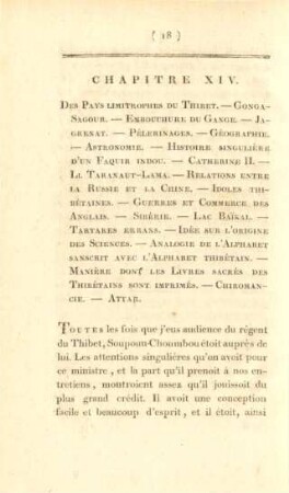 Chapitre XIV. Des pays limitrophes du Thibet