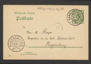 Brief von Georg Fischer an Anton Mayer
