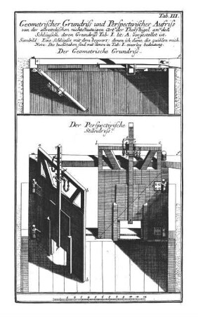 Tab. III. Geometrischer Grundriss und Perspectivischer Aufriss