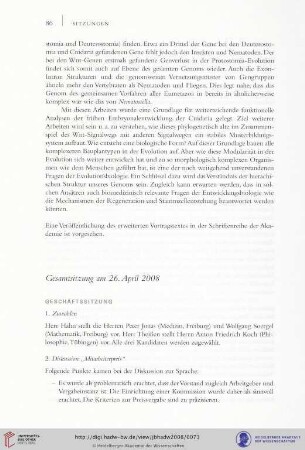 Gesamtsizung am 26. April 2008
