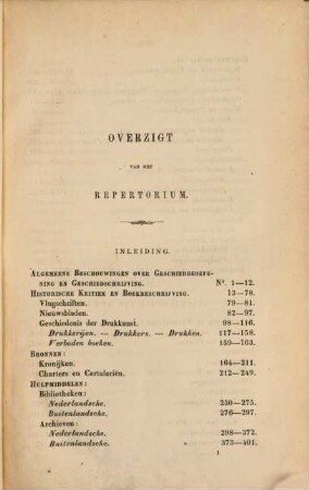Repertorium der verhandelingen en bijdragen betreffende de geschiedenis des vaderlands, in mengelwerken en tijdschriften tot op 1860 verschenen, [1]