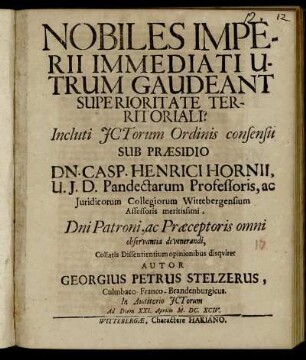 Nobiles Imperii Immediati, Utrum Gaudeant Superioritate Territoriali?