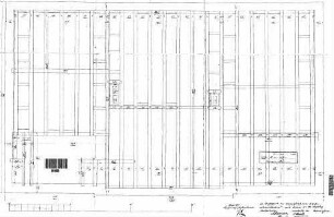 Dußlingen: Empfangsgebäude Grundriss 1.Stock mit Gebälk