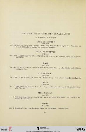 Japanische Rollenbilder (Kekemono) (Nr. 536-551)