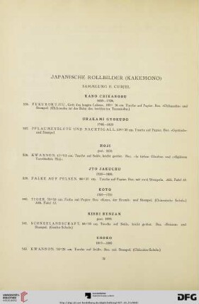 Japanische Rollenbilder (Kekemono) (Nr. 536-551)